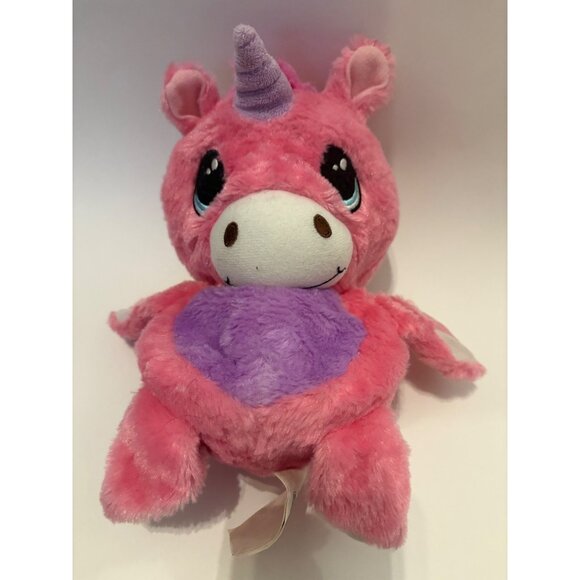 Ball Pets Pink Unicorn Plush Toy 2014 Stuffed Animal‎ W Purple Horn & Belly 8" - Picture 1 of 4